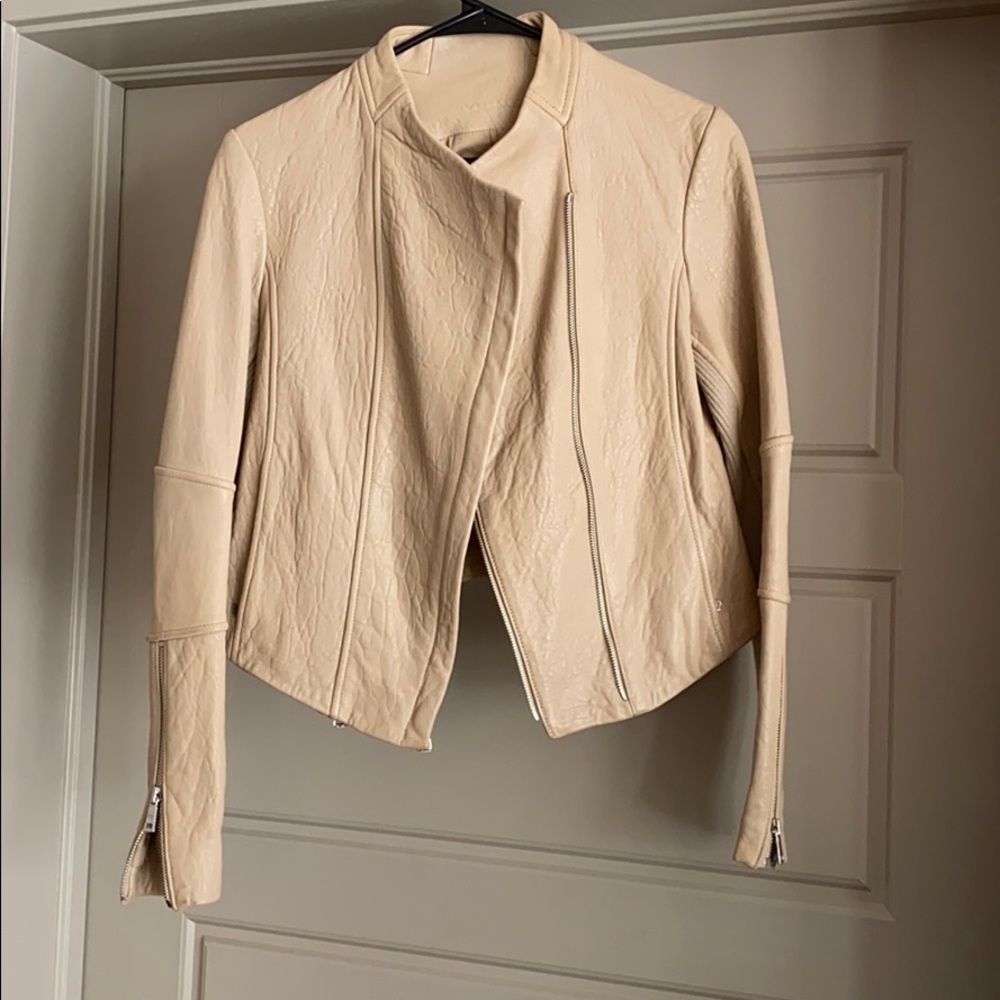 vince light camel leather jacket